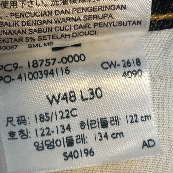 Levi's Mens Athletic Taper Fit Jeans Size 48 Blue Dark Wash Denim Cotton Blend - Picture 9 of 9